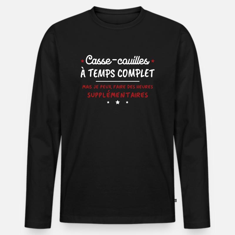 Humorous Full-time ballbreakers - Men's Premium Organic Long Sleeve Shirt - black