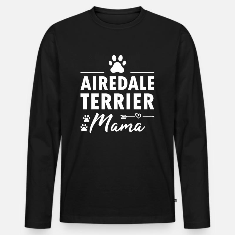Airedale Terrier Mama - Männer Premium Bio Langarmshirt - Schwarz