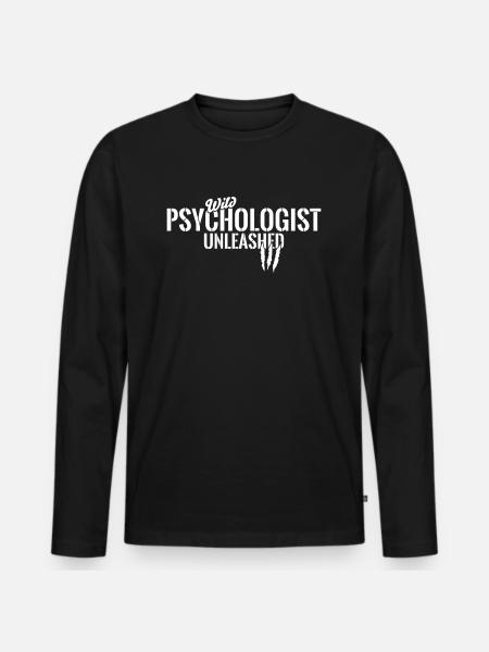 Wild psychologist unleashed - Men's Premium Organic Long Sleeve Shirt - black