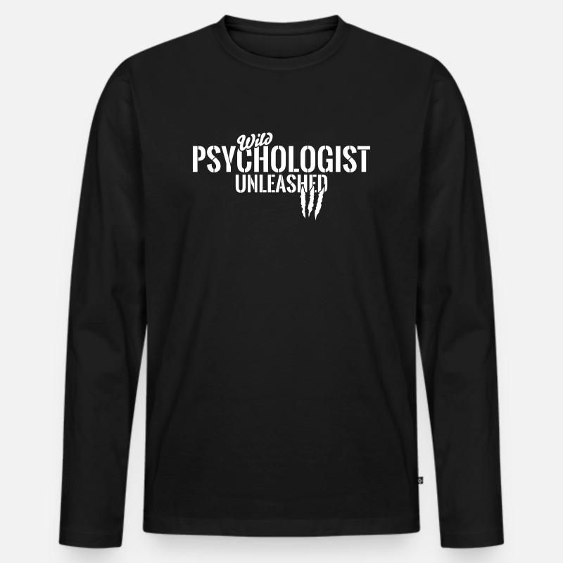 Wilder Psychologe entfesselt - Männer Premium Bio Langarmshirt - Schwarz