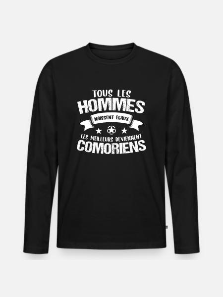 Comorien cadeau drôle - T-shirt manches longues Premium bio Homme - noir