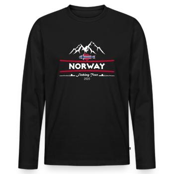 Fishing Tour Norway 2025 - Männer Premium Bio Langarmshirt - Schwarz - Vorne - Nico (187cm)