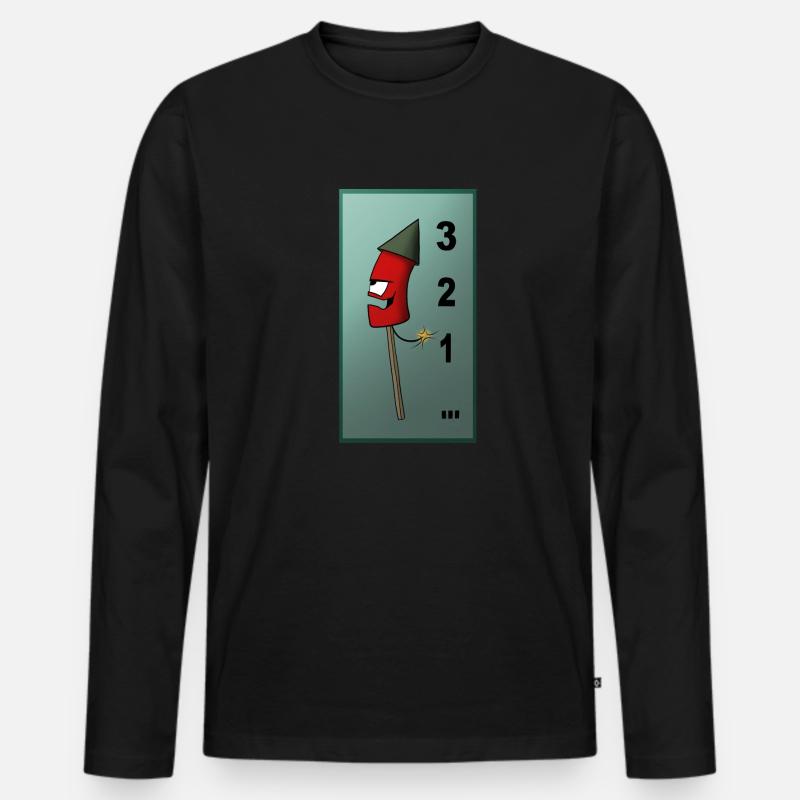 Sylvester 3 2 1 - Männer Premium Bio Langarmshirt - Schwarz