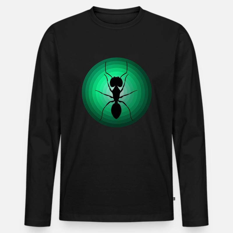 Ameisen - Männer Premium Bio Langarmshirt - Schwarz