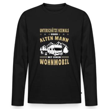 Herren Camping Design Wohnmobil Alter Mann Spruch - Männer Premium Bio Langarmshirt - Schwarz - Vorne - Nico (187cm)