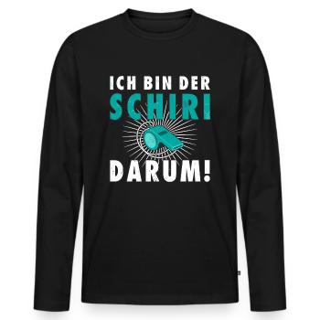 Schiedsrichter Schiri Geschenk - Männer Premium Bio Langarmshirt - Schwarz - Vorne - Nico (187cm)