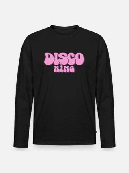 Disco King 70er Jahre Party svängig 70-tals Discoking - Ekologisk långärmad premium-T-shirt herr - svart