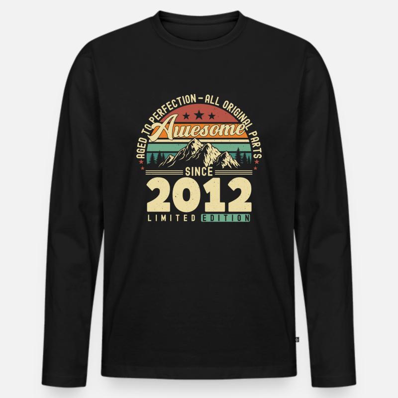 Großartig seit 2012 - Männer Premium Bio Langarmshirt - Schwarz