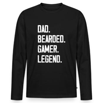 Dad Bearded Gamer Legend - Men's Premium Organic Long Sleeve Shirt - black - Front - Nico (187cm)