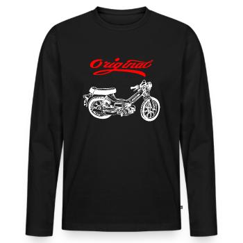 Moped Mofa Kult Puch Maxi - Männer Premium Bio Langarmshirt - Schwarz - Vorne - Nico (187cm)