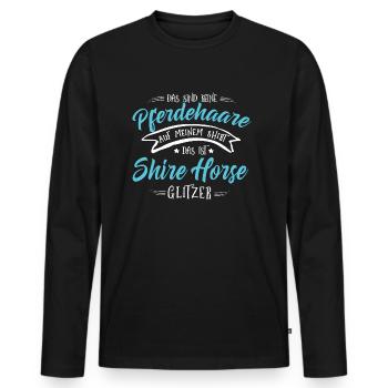Shire Horse Shirt-Glitzer - Männer Premium Bio Langarmshirt - Schwarz - Vorne - Nico (187cm)