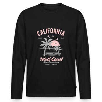 California West Coast - Men's Premium Organic Long Sleeve Shirt - black - Front - Nico (187cm)