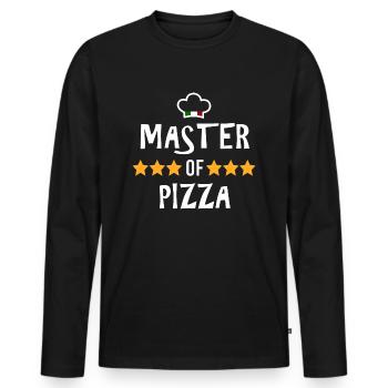 Master of Pizza Restaurant cuisinier amateur italien - T-shirt manches longues Premium bio Homme - noir - Devant - Nico (187cm)