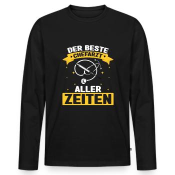 Der Beste Chefarzt Aller Zeiten Chirurg Doktor Ska - Männer Premium Bio Langarmshirt - Schwarz - Vorne - Nico (187cm)