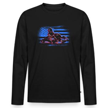 Go Kart USA Go-Kart Driver Motorsport Go-Kart - Men's Premium Organic Long Sleeve Shirt - black - Front - Nico (187cm)