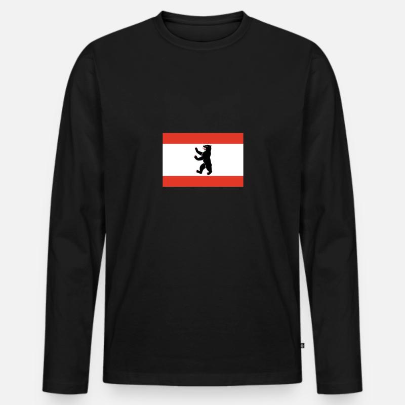 Berlin - Männer Premium Bio Langarmshirt - Schwarz