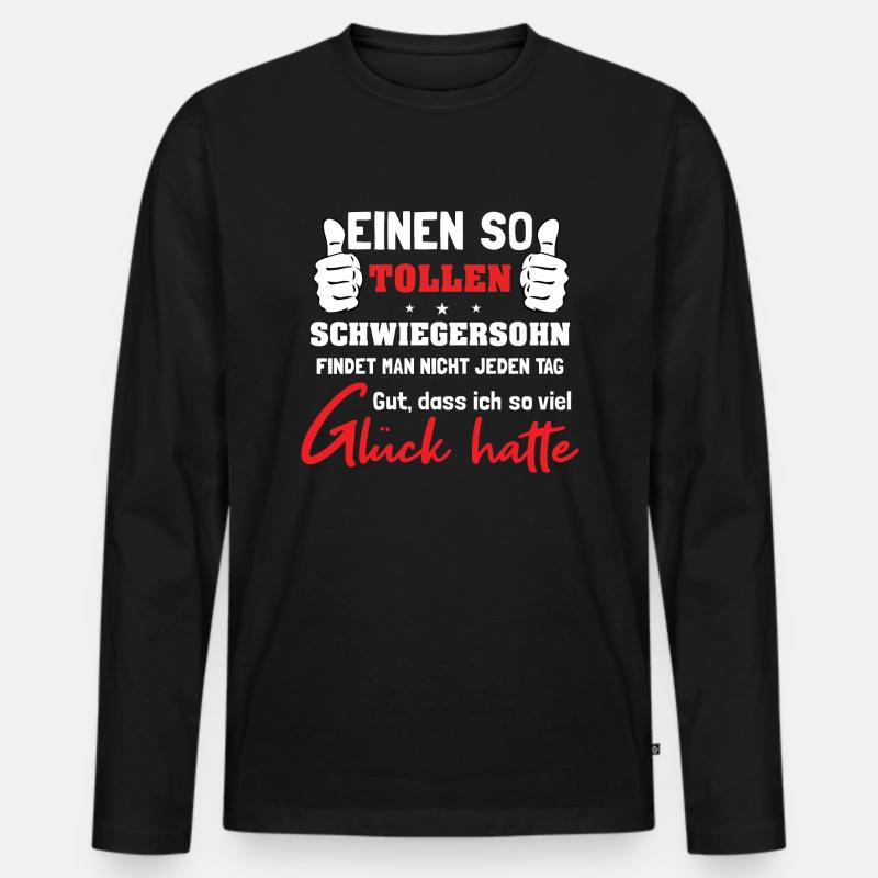 Schwiegersohn Schwiegermutter Schwiegervater - Männer Premium Bio Langarmshirt - Schwarz
