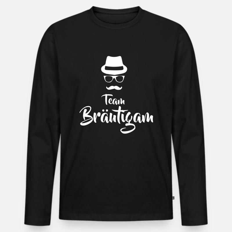 Team Bräutigam - Männer Premium Bio Langarmshirt - Schwarz