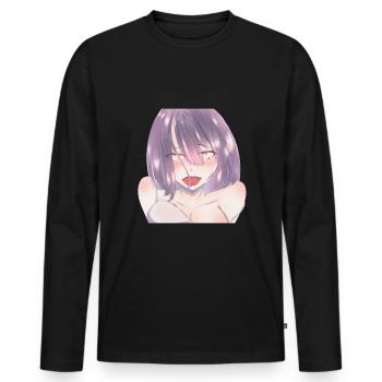 Anime Girl Japanese Aesthetic anime Otaku - Men's Premium Organic Long Sleeve Shirt - black - Front - Nico (187cm)