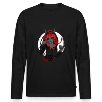 Anime Horreur Halloween Démon Fille - T-shirt manches longues Premium bio Homme - noir - Devant - Nico (187cm)