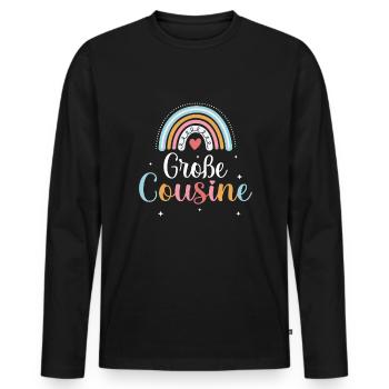 Große Cousine Nachwuchs Familie Verwandtschaft - Männer Premium Bio Langarmshirt - Schwarz - Vorne - Nico (187cm)