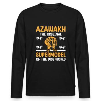 Azawakh Hundebesitzer Arabischer Windhund Tuareg Sloughi - Männer Premium Bio Langarmshirt - Schwarz - Vorne - Nico (187cm)