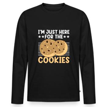 Boulangerie Boulangerie Pâtisserie Confiserie Boulanger Confiserie - T-shirt manches longues Premium bio Homme - noir - Devant - Nico (187cm)