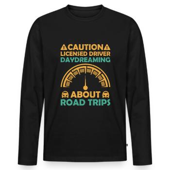 Permis de conduire passé Nouveau permis de conduire S - T-shirt manches longues Premium bio Homme - noir - Devant - Nico (187cm)
