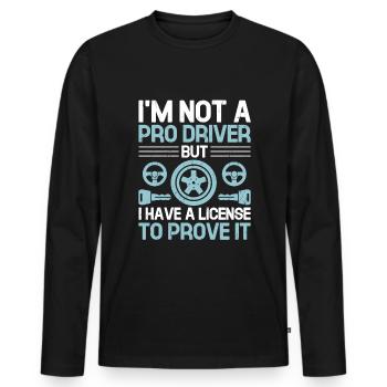 Permis de conduire passé Nouveau permis de conduire S - T-shirt manches longues Premium bio Homme - noir - Devant - Nico (187cm)