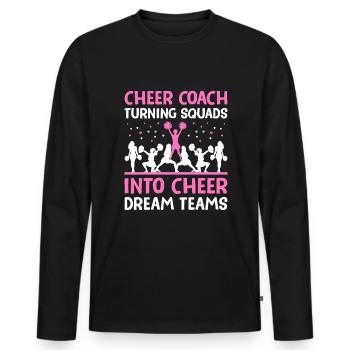 Cheerleading Coach Cheer Coach Cheerleader Cheer T - Männer Premium Bio Langarmshirt - Schwarz - Vorne - Nico (187cm)