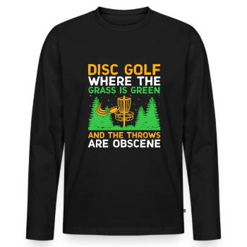 Disc Golf Player Disc Golfer Frisbee Player Par Pu - T-shirt manches longues Premium bio Homme - noir - Devant - Nico (187cm)