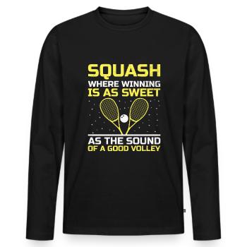 Joueur de squash Joueur de squash Joueur de tennis Raquetball Spor - T-shirt manches longues Premium bio Homme - noir - Devant - Nico (187cm)