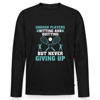 Joueur de squash Joueur de squash Joueur de tennis Raquetball Spor - T-shirt manches longues Premium bio Homme - noir - Devant - Nico (187cm)