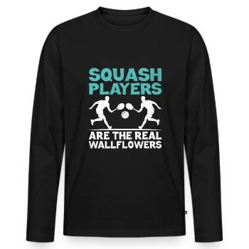 Joueur de squash Joueur de squash Joueur de tennis Raquetball Spor - T-shirt manches longues Premium bio Homme - noir - Devant - Nico (187cm)
