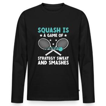 Joueur de squash Joueur de squash Joueur de tennis Raquetball Spor - T-shirt manches longues Premium bio Homme - noir - Devant - Nico (187cm)