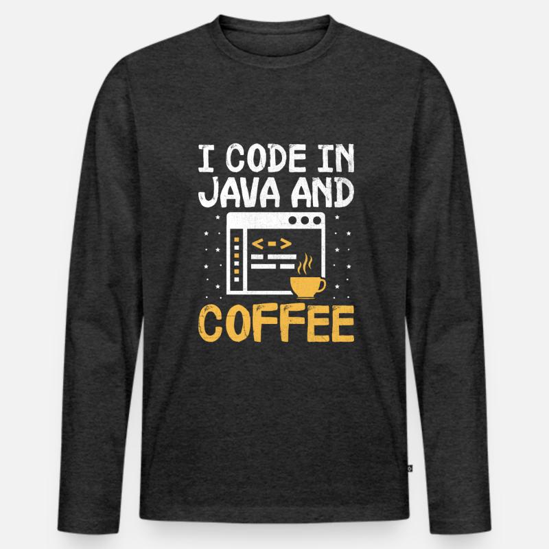 Kaffee-Codierung Programmierer Programmierer Entwickler Nerd Coff Männer Premium Bio Langarmshirt
