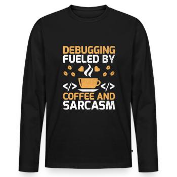 Coffee Coding Programmer Coder Developer Nerd Coff - Men's Premium Organic Long Sleeve Shirt - black - Front - Nico (187cm)