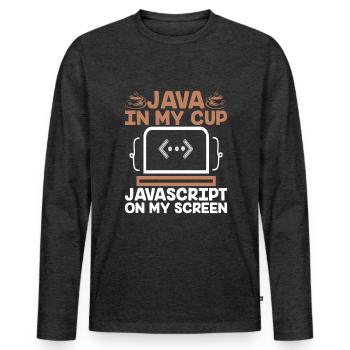 Coffee Coding Programmer Coder Developer Nerd Coff - Men's Premium Organic Long Sleeve Shirt - heather anthracite - Front - Nico (187cm)