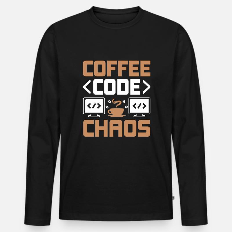 Kaffee-Codierung Programmierer Programmierer Entwickler Nerd Coff Männer Premium Bio Langarmshirt