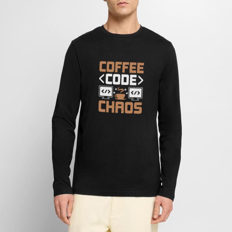 Kaffee-Codierung Programmierer Programmierer Entwickler Nerd Coff Männer Premium Bio Langarmshirt