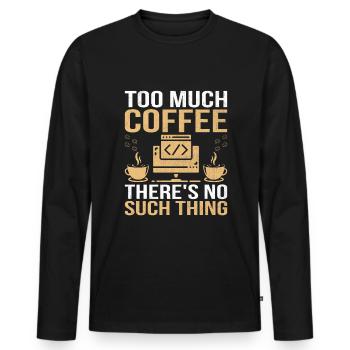 Café Codage Programmeur Codeur Développeur Nerd Coff - T-shirt manches longues Premium bio Homme - noir - Devant - Nico (187cm)