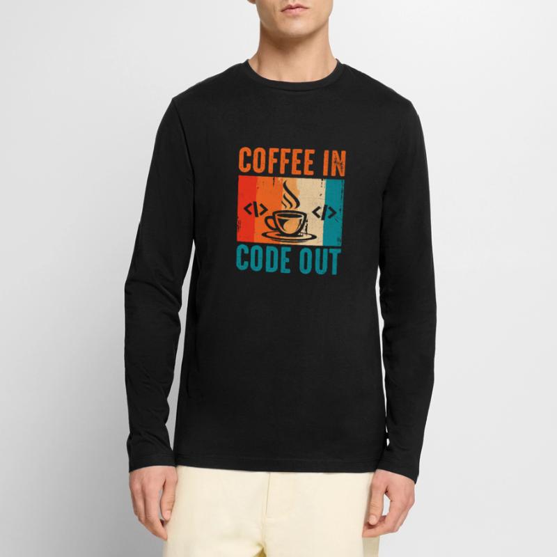 Kaffee-Codierung Programmierer Programmierer Entwickler Nerd Coff Männer Premium Bio Langarmshirt