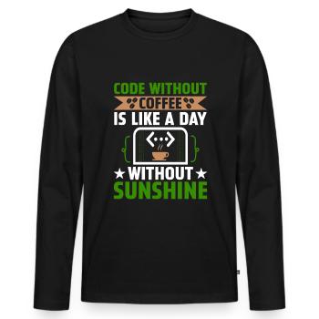 Coffee Coding Programmer Coder Developer Nerd Coff - Men's Premium Organic Long Sleeve Shirt - black - Front - Nico (187cm)
