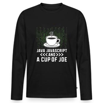Café Codage Programmeur Codeur Développeur Nerd Coff - T-shirt manches longues Premium bio Homme - noir - Devant - Nico (187cm)