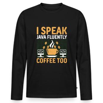 Café Codage Programmeur Codeur Développeur Nerd Coff - T-shirt manches longues Premium bio Homme - noir - Devant - Nico (187cm)