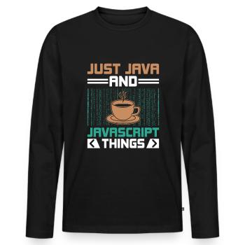 Café Codage Programmeur Codeur Développeur Nerd Coff - T-shirt manches longues Premium bio Homme - noir - Devant - Nico (187cm)