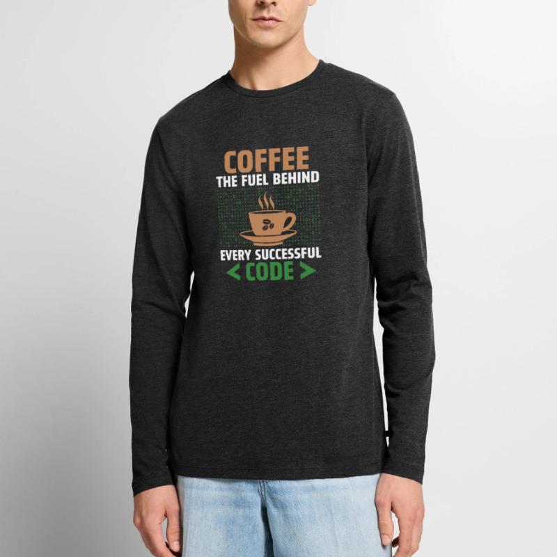 Kaffee-Codierung Programmierer Programmierer Entwickler Nerd Coff Männer Premium Bio Langarmshirt