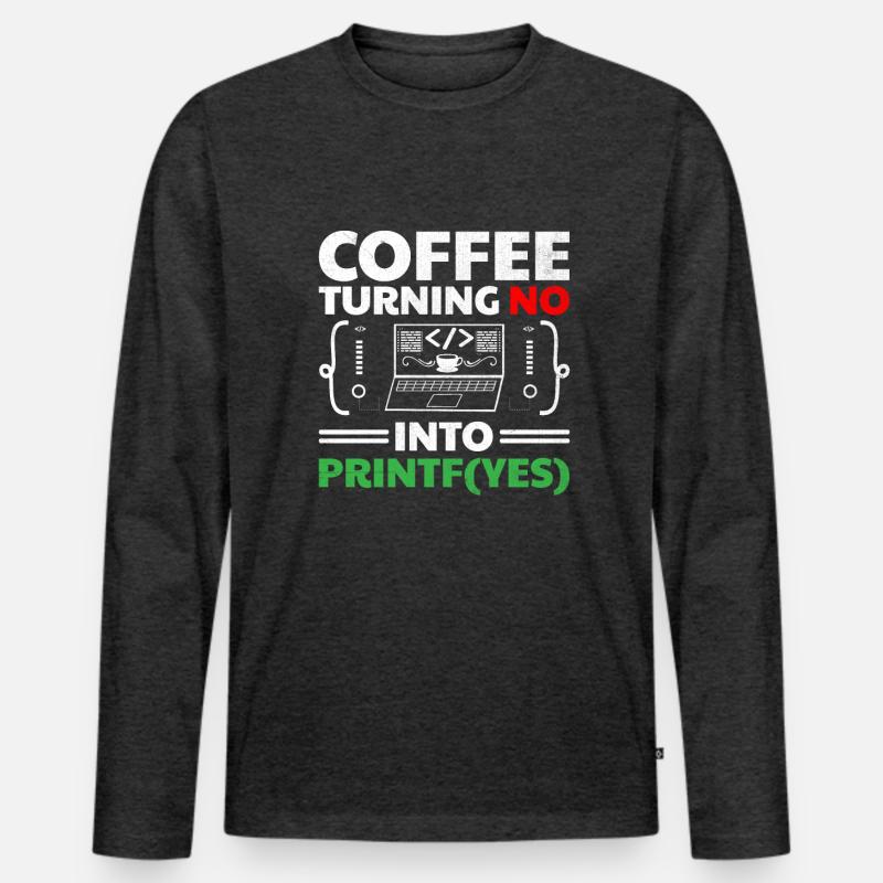 Kaffee-Codierung Programmierer Programmierer Entwickler Nerd Coff Männer Premium Bio Langarmshirt