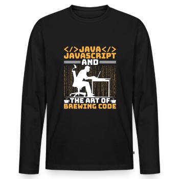 Coffee Coding Programmer Coder Developer Nerd Coff - Men's Premium Organic Long Sleeve Shirt - black - Front - Nico (187cm)
