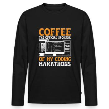 Coffee Coding Programmer Coder Developer Nerd Coff - Men's Premium Organic Long Sleeve Shirt - black - Front - Nico (187cm)